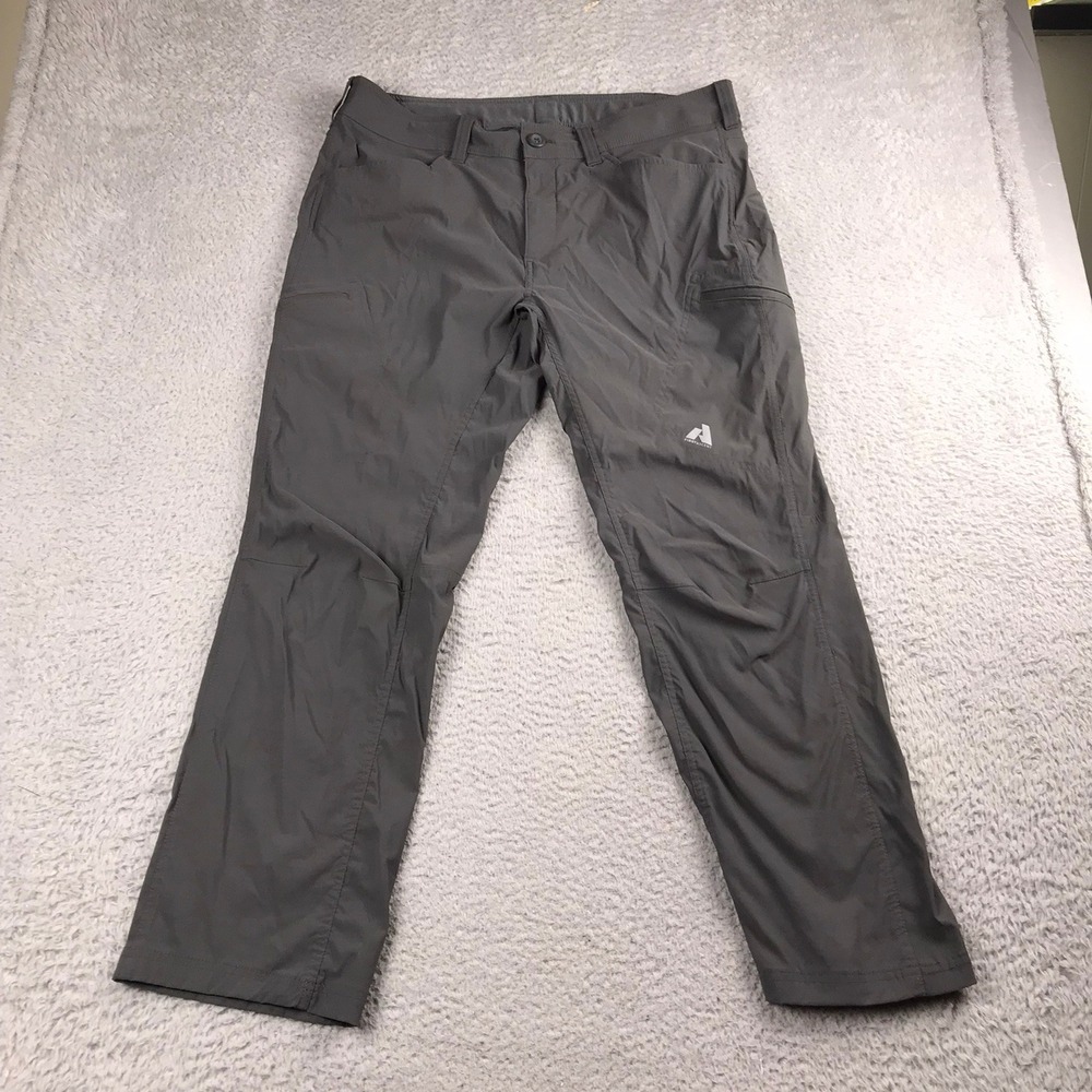 Eddie Bauer First‎ Ascent Guide Pants Mens 38 (38x29) Gray Nylon Stretch Hiking
